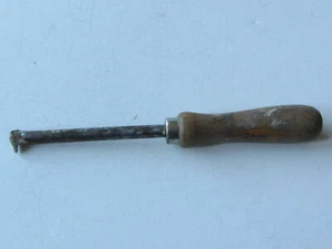 Vintage Triangular Paint Scraper Wood Handle 9" End to End 1/2" Blade Edge - Picture 1 of 9