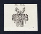 Approx. 1820 Moeck Coat Of Arms Nobility Copperplate Antique Print Heraldry