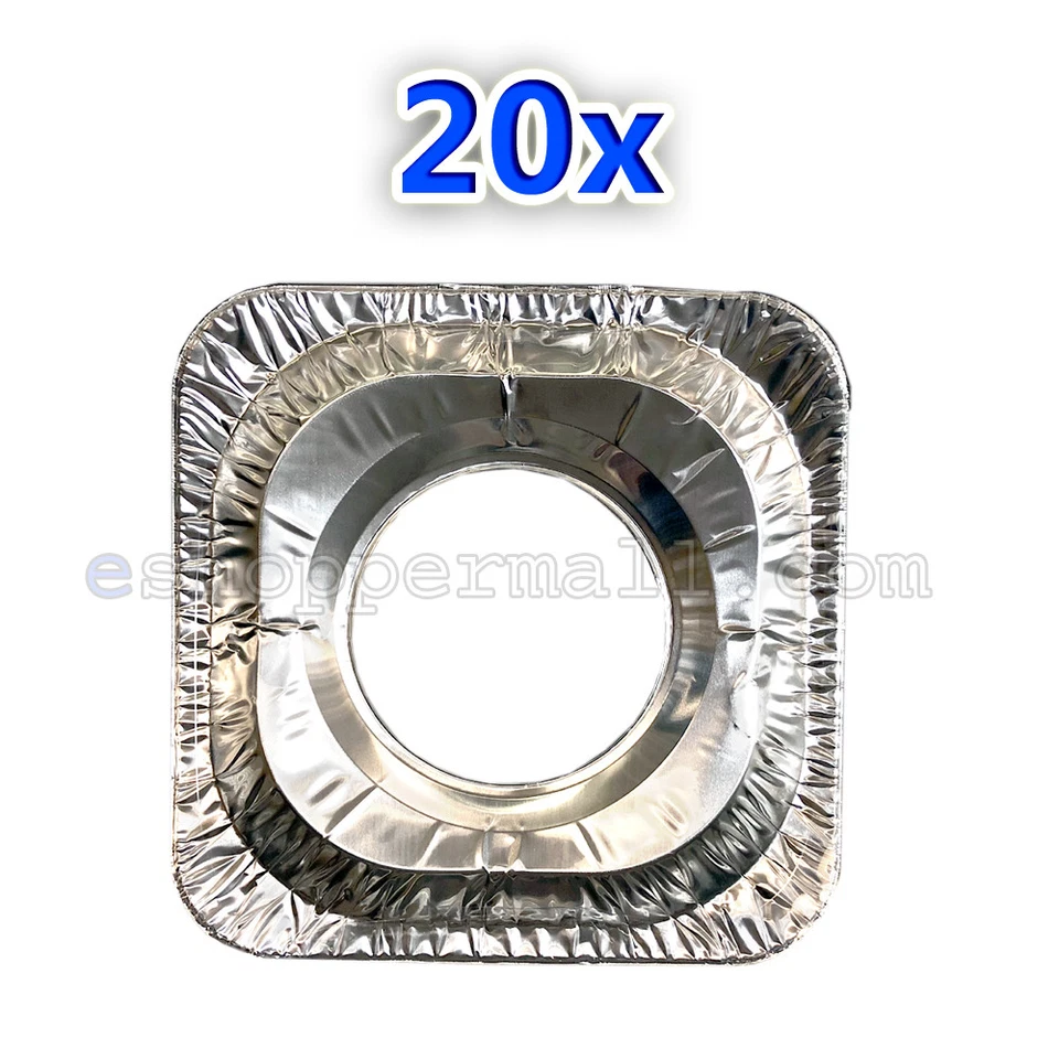 20x Copri Bruciatore Quadrato Protezione Gas Fodere Piano Fornello Foglio Alluminio BN-20PC - Immagine 1 di 1