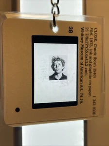 Chuck Close "Phil” 35mm Photorealism Art Slide KEYCHAIN 929 - Picture 1 of 4