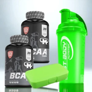 Mammut BCAA Tabs 2 x 180 Tabletten + Eiweiß Shaker u. Pillenbox Grün 97,52€/kg - Bild 1 von 4
