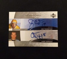 2004-05 Upper Deck UD All World Joe Thornton Alex Tanguay Dual Auto Autograph 25