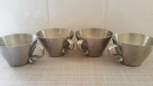 Vintage Set of 4 Baroody Pewter Tea Cups Candia N.H. Pre-owned - Picture 1 of 8