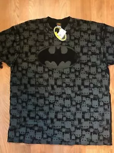 NWT BATMAN ALL OVER PRINT T SHIRT MENS XL DC COMICS BLACK - Picture 1 of 3