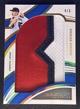Spencer Strider Rookie Patch 4/5 Game Worn 2022 Immaculate Jersey Number K KING!