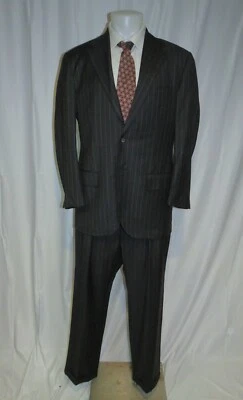 Polo Ralph Lauren Corneliani Charcoal Gray Striped Two Button Suit 42L - Image 1 of 4