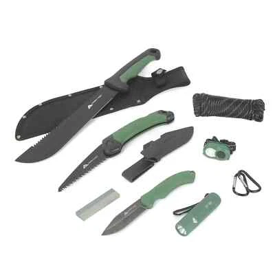 OZARK TRAIL 11 Pc Camping Tool Set, Black & Green, Includes 16" Machete - NEW! - Image 1 of 4