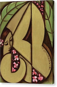 Tropical Wall Art Hawaiian Flower Abstract Woman Palm Tree Decor Coastal Decor - Picture 1 of 1