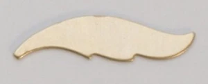 Brass Blanks Feather 1" 24ga Pkg Of 6 - Picture 1 of 1