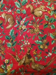 Tela de coser de colección VIP Cranston rojo vida silvestre ciervo Navidad acebo 1,7 yx45" algodón - Imagen 1 de 7