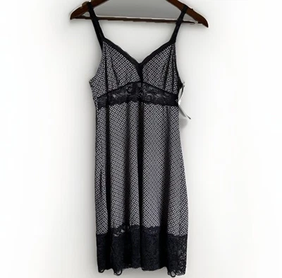 NWT Marilyn Monroe Intimates Nightgown Women's Size Medium Black Lacy Adjustable - Image 1 of 4