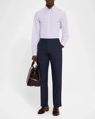 Ralph Lauren Purple Label Men's Striped Business Casual Sport Dress Shirt, Lilac - Image 1 of 4