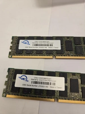 OWC 64GB (2 x 32GB) PC3-10600 DDR3 ECC Registered 1333MHz 240 Pin ram memory - Image 1 of 4
