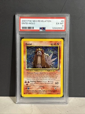 Pokemon Entei Neo Revelation Unlimited Holo Rare #6 PSA 6 - Image 1 of 2