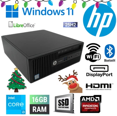 CHEAP FAST Windows 11 SFF  PC CORE i7 6TH AMD R7 GPU 32GB RAM 1TB SSD WIFI HP 14 - Image 1 of 4