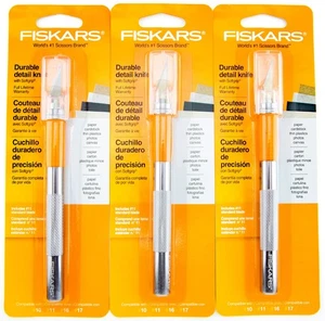 Fiskars Lot of 3 Durable Detail Knife with Softgrip Grip #11 Standard Blade - Picture 1 of 1