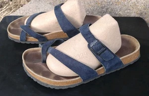 BIRKENSTOCK Papillio Size 39 (USW 8 - 8.5) Navy Blue Suede Sandals Slip On - Picture 1 of 18