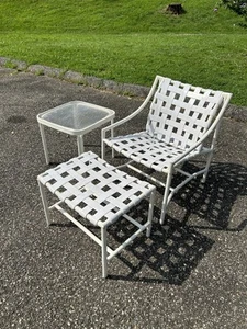 Vntg.Arne Jacobsen 70sTropitone Mid-century 9 Piece white outdoor lounge seating - Picture 1 of 13