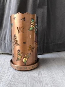 Partylite Windlicht Schmetterlinge Metall 3tl. kupferfarben - Bild 1 von 9