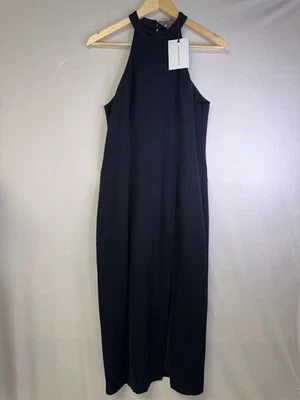 Maxi Vestido Negro Halter Pequeño Nuevo con Etiquetas Elegante Largo Noche Cóctel Vestido Formal Foto 1 de 4