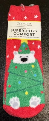 Носки нескользящие Bath & Body Works Polar Bear Christmas Shea-Infused новые - Изображение 1 из 3