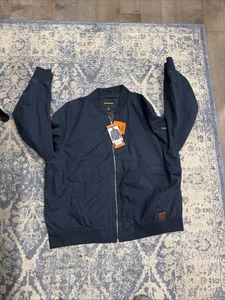 Neu mit Etikett Lucky Brand Herren Bomberjacke Größe XXL Baumwolle durchgehender Reißverschluss blau Garment dyed - Bild 1 von 5