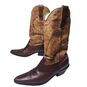 MATISSE Sz8M W's Western Leather n Pattern Suede cowboy Boots. Brazil Made. SOFT - Picture 1 of 19