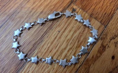 Rare Vintage Tiffany & Co Sterling Silver Star Chain Link Bracelet 8 Inches - Image 1 of 4