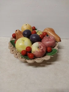 Frutero Bassano Vintage Cerámica Tejida Cesta MCM 1960 Hecho en Italia - Imagen 1 de 6