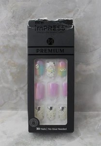Kiss imPRESS Premium Corto Cuadrado Prensado en Uñas Brillante Púrpura Nuevo - Imagen 1 de 5