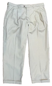 Pantalone elegante uomo John W. Nordstrom 42x30 kaki plissettato polsini gamba dritta - Foto 1 di 9