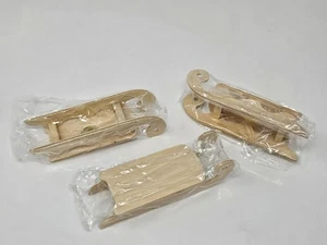 Lot 3 VTG Zim's Unfinished Wood Miniature Sled Craft Painting Christmas Ornament - Picture 1 of 4