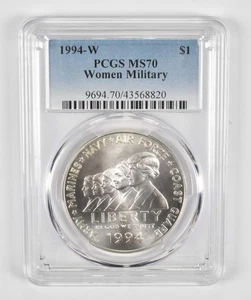 MS70 1994-W Women Military Commemorative Silver Dollar PCGS Blue Label *6917 - Picture 1 of 5