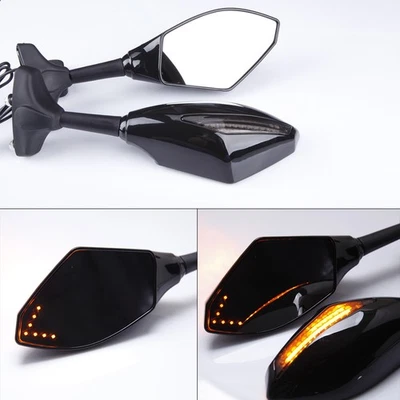 Espejos retrovisores con señales de giro LED para Kawasaki Ninja ZX6R ZX636 ZX9R ZX10R Foto 1 de 4