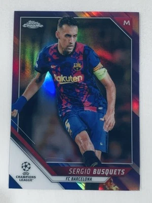 2021/22 Topps Chrome UEFA - Sergio Busquets - Purple #055/250 - FC Barcelona - Image 1 of 2