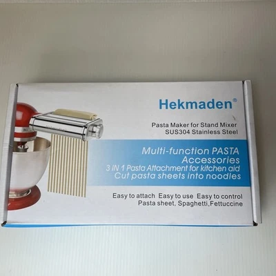 3 In 1 Pasta Attachment For Kitchen Aid Stand Mixer Hekmaden New Sealed - Image 1 of 3