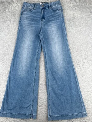 By Together Jeans Womens Medium Blue Wide Flared High Rise Cotton Blend 28x31 - Image 1 of 4
