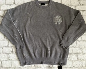 Googims Distressed Chrome Hearts Look A Like - grauer Pullover L Neu mit Etikett - Bild 1 von 10