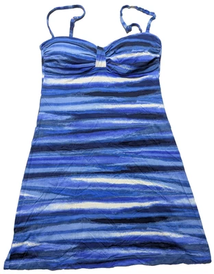 Купальник топ Tommy Bahama танкини нейлон эластичный синий в полоску - женский средний - Изображение 1 из 4