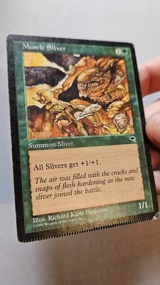 MTG Misprint Crimped Muscle Sliver Tempest PL - Image 1 of 4