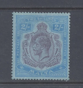 MALTA GV 1922 2s. PURPLE AND BLUE WMK MULT SCRIPT CA MINT HINGED SG 103 - Picture 1 of 2