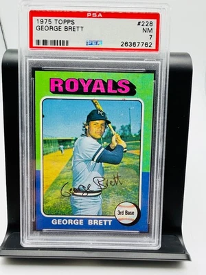 Topps George Brett #228 1975 PSA casi nuevo 7 Foto 1 de 2