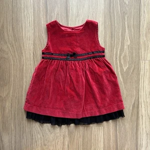 George Velvet Tulle Baby Dress Sleeveless Red and Black Girl's Size 18 Month - Picture 1 of 12