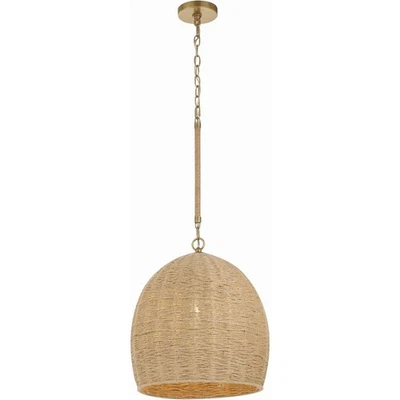 Crystorama JAC-10500-SG Jace 1 Light 15 inch Soft Gold Pendant Ceiling Light - Изображение 1 из 4