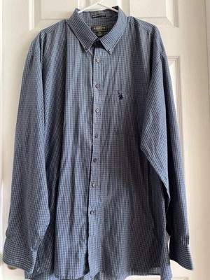 Knights Sportswear Men's Shirt Size 3XLT Tall Blue Plaid Long Sleeve Button Up - Image 1 of 4
