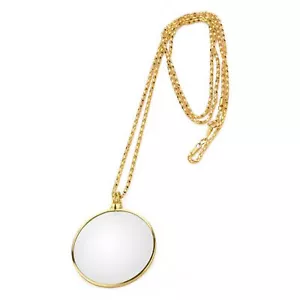 Magnifying Glass Necklace Monocle 5X Necklace Magnifier with 1.6 inch Glass L... - Picture 1 of 7