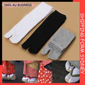 1/3Pair Socks Japanese Kimono Sock Flip Flop Sandal Split Toe Tabi Ninja-Geta AU - Picture 1 of 15