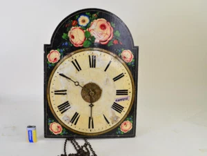 Large Black Forest Lacquer Sign Clock Circa 1890 100met8 - Picture 1 of 6