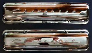 OEM 1955 Chevrolet Corvette re-plated chrome valve covers, 1 pair, VGC - Picture 1 of 10