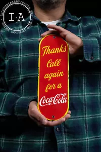 Vintage Porzellan Coca-Cola Werbung Türschild - Bild 1 von 6